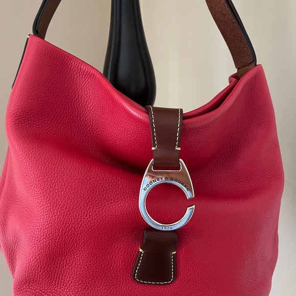Dooney & Bourke Handbags - Dooney & Bourke Red Leather Hobo Bag